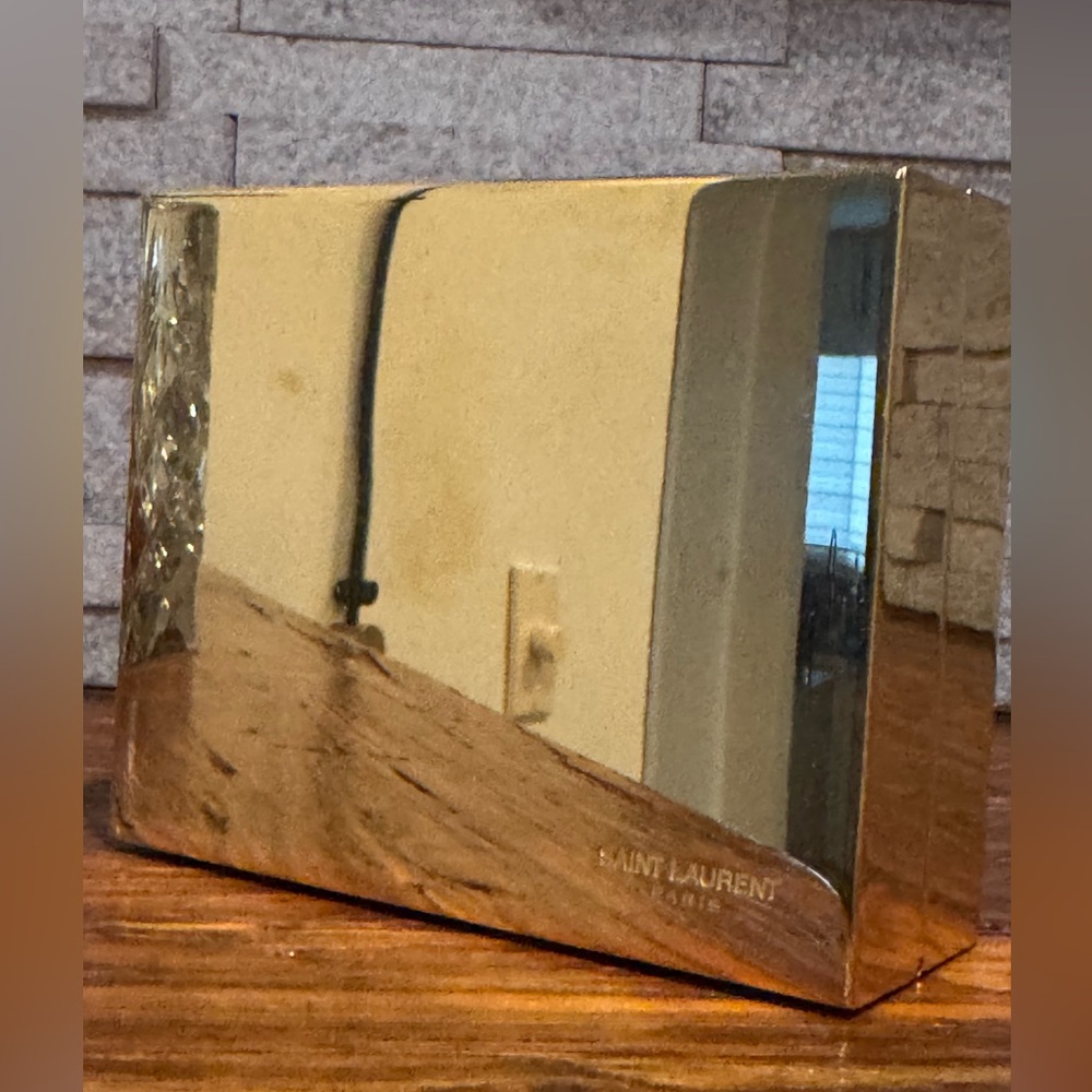 Saint Laurent Metallic Gold Box Clutch